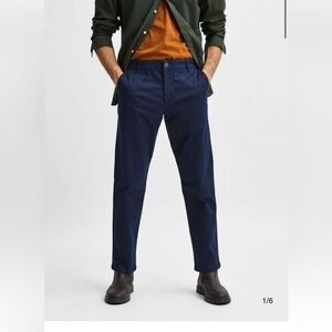 SELECTED Homme Chino Blue Pants Straight Fit